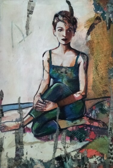 Painting titled "incertitude" by Martine Banacer, Original Artwork, Acrylic Mounted on Wood Stretcher frame