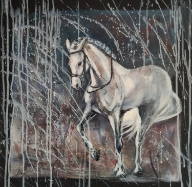 Painting titled "Libre" by Martine Banacer, Original Artwork, Acrylic Mounted on Wood Stretcher frame