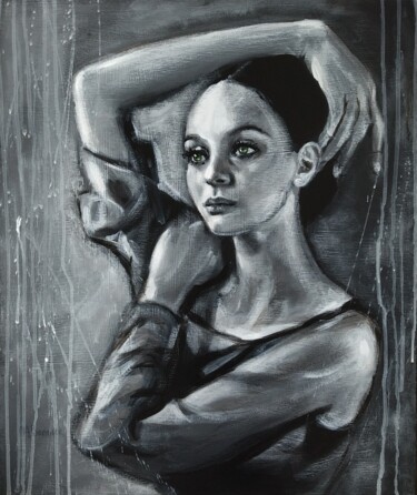Peinture intitulée "Couleur menthe à l'…" par Martine Banacer, Œuvre d'art originale, Acrylique Monté sur Châssis en bois