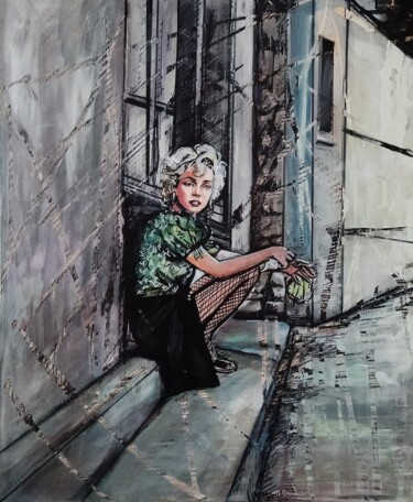 Pittura intitolato "Marilyn 3" da Martine Banacer, Opera d'arte originale, Acrilico Montato su Telaio per barella in legno