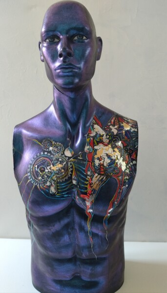 Escultura titulada "Bleu" por Martine Banacer, Obra de arte original, Resina