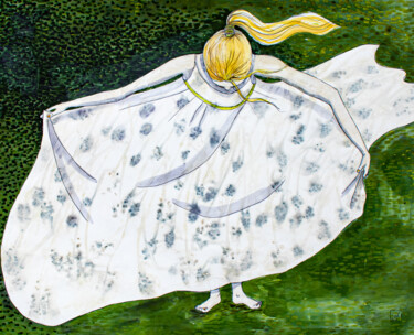 Peinture intitulée "'' Révérence au ven…" par Martine Bardiaux, Œuvre d'art originale, Encre
