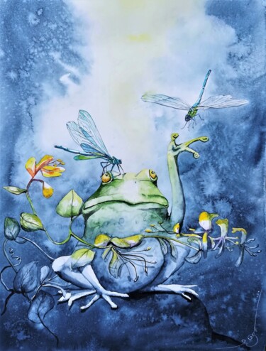 绘画 标题为“Déjeuné de soleil” 由Martine Bardiaux, 原创艺术品, 水彩