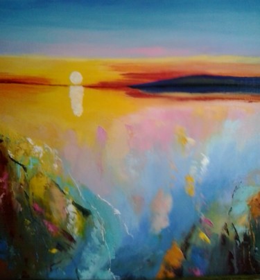 exubérance marine Peinture intitulée "exubérance marine" par Martine Biehler, Œuvre d'art originale, Huile