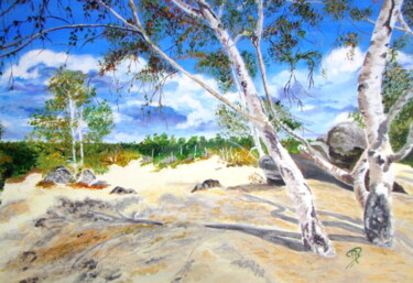 Balade à Fontainebleau Peinture intitulée "Balade à Fontainebl…" par Martine Bonnerave, Œuvre d'art originale, Huile