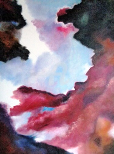 Pittura intitolato "Le Cosmos" da Martine Bonnerave, Opera d'arte originale, Olio