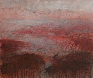 Pittura intitolato "Paysage d'Islande r…" da Martine Brugeron, Opera d'arte originale, Acrilico