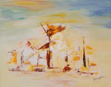 Painting titled "regate" by Martine Bruyere, Original Artwork, Acrylic