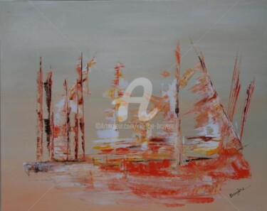 Peinture intitulée "choregraphie marine" par Martine Bruyere, Œuvre d'art originale, Acrylique