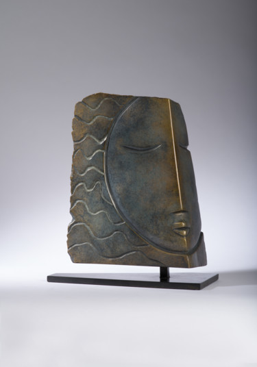 Sculpture intitulée "Visage d'elle" par Martine Camors, Œuvre d'art originale, Bronze