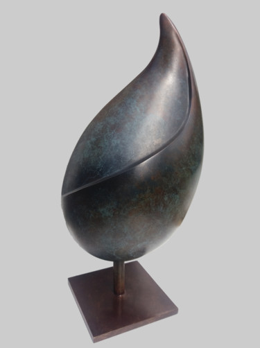 Sculpture intitulée "Une autre goutte" par Martine Camors, Œuvre d'art originale, Bronze