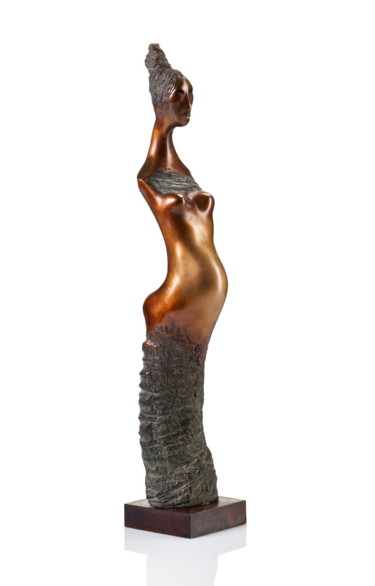 Sculpture intitulée ""Neuf mois"" par Martine Camors, Œuvre d'art originale, Bronze