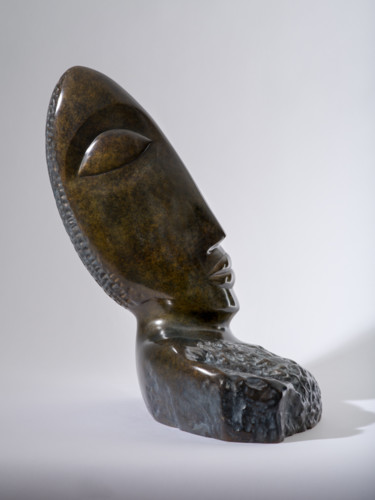 Skulptur mit dem Titel ""L'homme tranquille"" von Martine Camors, Original-Kunstwerk, Bronze