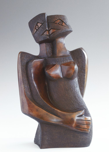 Sculpture intitulée ""Histoire de couple"" par Martine Camors, Œuvre d'art originale, Bronze