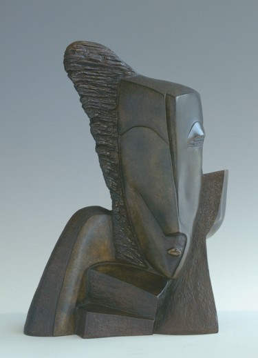 Sculpture titled ""Tête à tête"" by Martine Camors, Original Artwork, Bronze