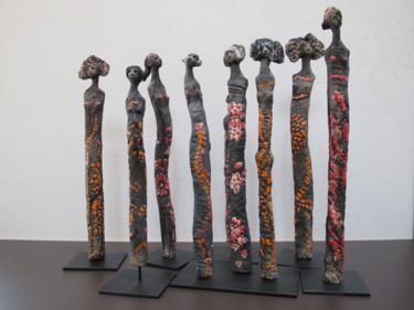 Sculpture intitulée ""Les flamboyantes"" par Martine Camors, Œuvre d'art originale, Terre cuite