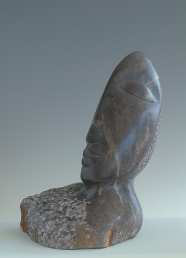 Sculpture titled ""L'homme tranquille…" by Martine Camors, Original Artwork, Stone