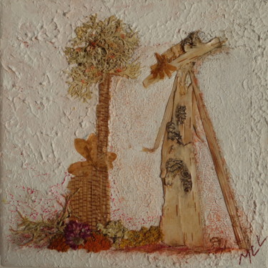 Collages intitulée "Bambou" par Martine Capdeville-Lacomme, Œuvre d'art originale
