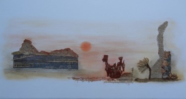 Collagen mit dem Titel "Africa" von Martine Capdeville-Lacomme, Original-Kunstwerk