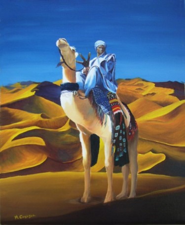Peinture intitulée "Sahara" par Martine Cazajus, Œuvre d'art originale, Huile