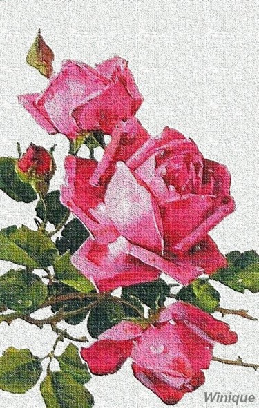 Arts numériques intitulée "LES ROSES ROSE" par Winique, Œuvre d'art originale