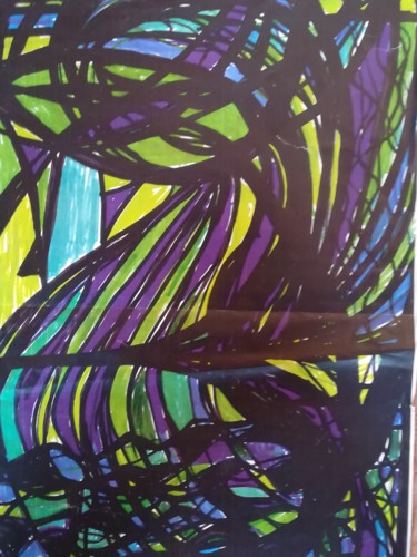 Painting titled "Drakkar" by Martine Dégot, Original Artwork, Marker