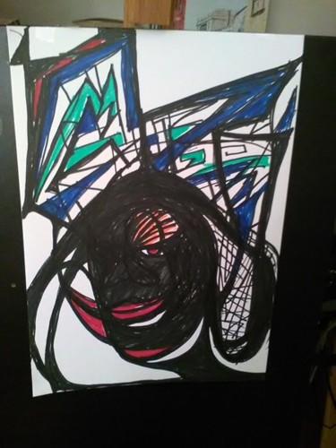 Painting titled "Orpheo Negro" by Martine Dégot, Original Artwork, Marker