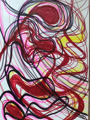 Painting titled "Amibes" by Martine Dégot, Original Artwork, Marker