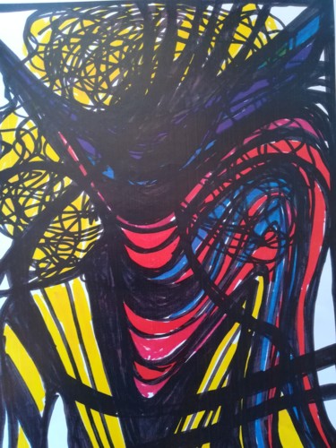 Painting titled "Spider man" by Martine Dégot, Original Artwork, Acrylic