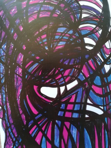 Painting titled "Ma Damoiselle" by Martine Dégot, Original Artwork, Marker