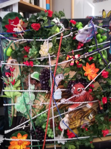 Collages titled "Ma jungle" by Martine Dégot, Original Artwork, Patchwork