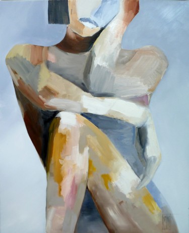 Peinture intitulée "masculin-féminin" par Martine Dinet, Œuvre d'art originale, Huile