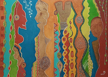 martine Durand - Causeries Lointaines Peinture intitulée "martine Durand - Ca…" par Martine Durand, Œuvre d'art originale, Acrylique