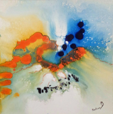 Peinture intitulée "bleu-comme-une-oran…" par Martine Durand, Œuvre d'art originale, Acrylique