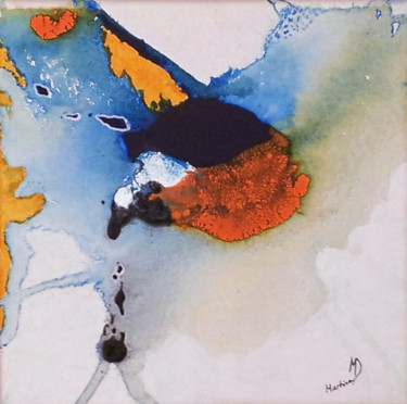 Peinture intitulée "bleu-comme-une-oran…" par Martine Durand, Œuvre d'art originale, Acrylique