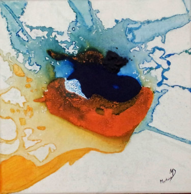 Peinture intitulée "bleu-comme-une-oran…" par Martine Durand, Œuvre d'art originale, Acrylique