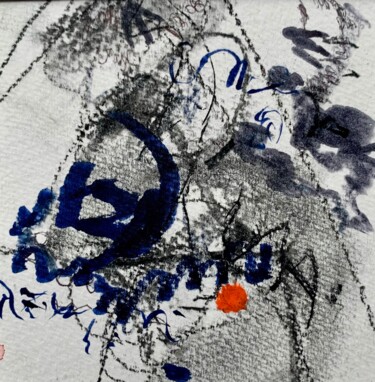 Dessin intitulée "Eole" par Martine Favarel, Œuvre d'art originale, Fusain Monté sur Carton