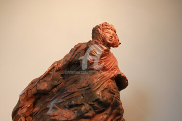 Sculpture titled "Envol 4" by Martine France Moreau, Original Artwork, Terra cotta