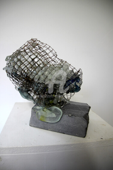Sculptuur getiteld "Fonte des glaces 6" door Martine France Moreau, Origineel Kunstwerk, Glas