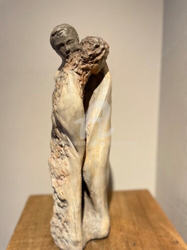 Sculptuur getiteld "Tendresse 2" door Martine France Moreau, Origineel Kunstwerk, Klei