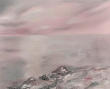 Картина под названием "Mer calme" - Martine Gregoire, Подлинное произведение искусства, Масло Установлен на Деревянная рама…