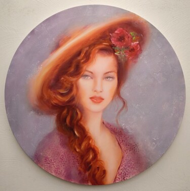 Painting titled "Ambiance vintage" by Martine Gregoire, Original Artwork, Oil Mounted on Wood Stretcher frame