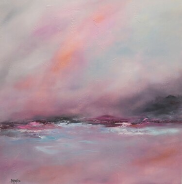 Painting titled "Ambiance colorée" by Martine Gregoire, Original Artwork, Oil Mounted on Wood Stretcher frame
