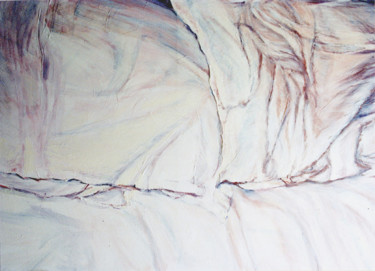 Pintura titulada "Lit 9 - “Qu’as-tu e…" por Martine Lafont, Obra de arte original, Oleo Montado en Bastidor de camilla de ma…