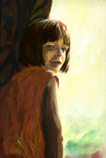 Painting titled "jeanne portrait" by Martine Lafont, Original Artwork, Oil