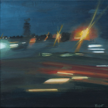 Peinture intitulée "Arrivée de nuit : K…" par Martine Lafont, Œuvre d'art originale, Acrylique Monté sur artwork_cat.