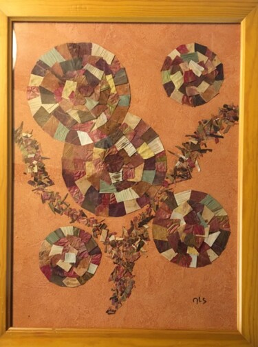 Collagen mit dem Titel "cascade" von Martine Le Scoul, Original-Kunstwerk, Collagen