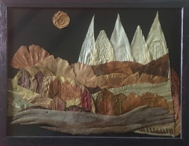 Collagen mit dem Titel "montagnes" von Martine Le Scoul, Original-Kunstwerk, Collagen