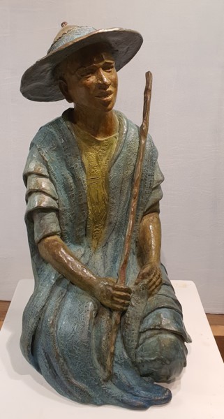 Sculpture titled "Peul" by Martine Lee, Original Artwork, Bronze