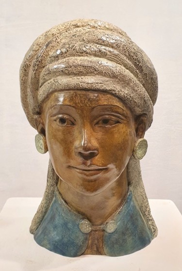 Sculptuur getiteld "Indigo" door Martine Lee, Origineel Kunstwerk, Bronzen